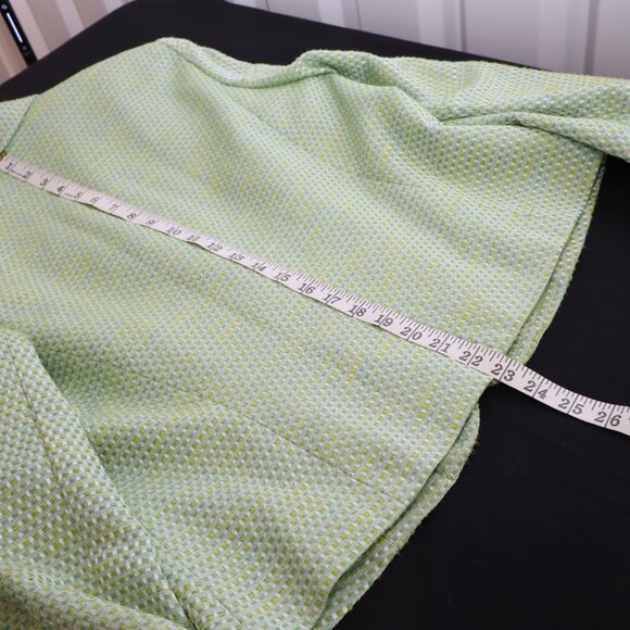 Talbots Womens Tweed Jacket Green Yellow Blue Lined Size 14 Office Career Spring - Picture 9 of 11